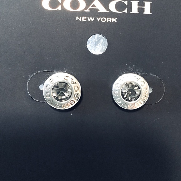 COACH Open Circle Stone Earrings NWT - Picture 4 of 5